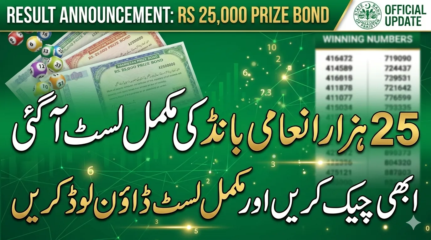 25000 Prize Bond Result Complete List