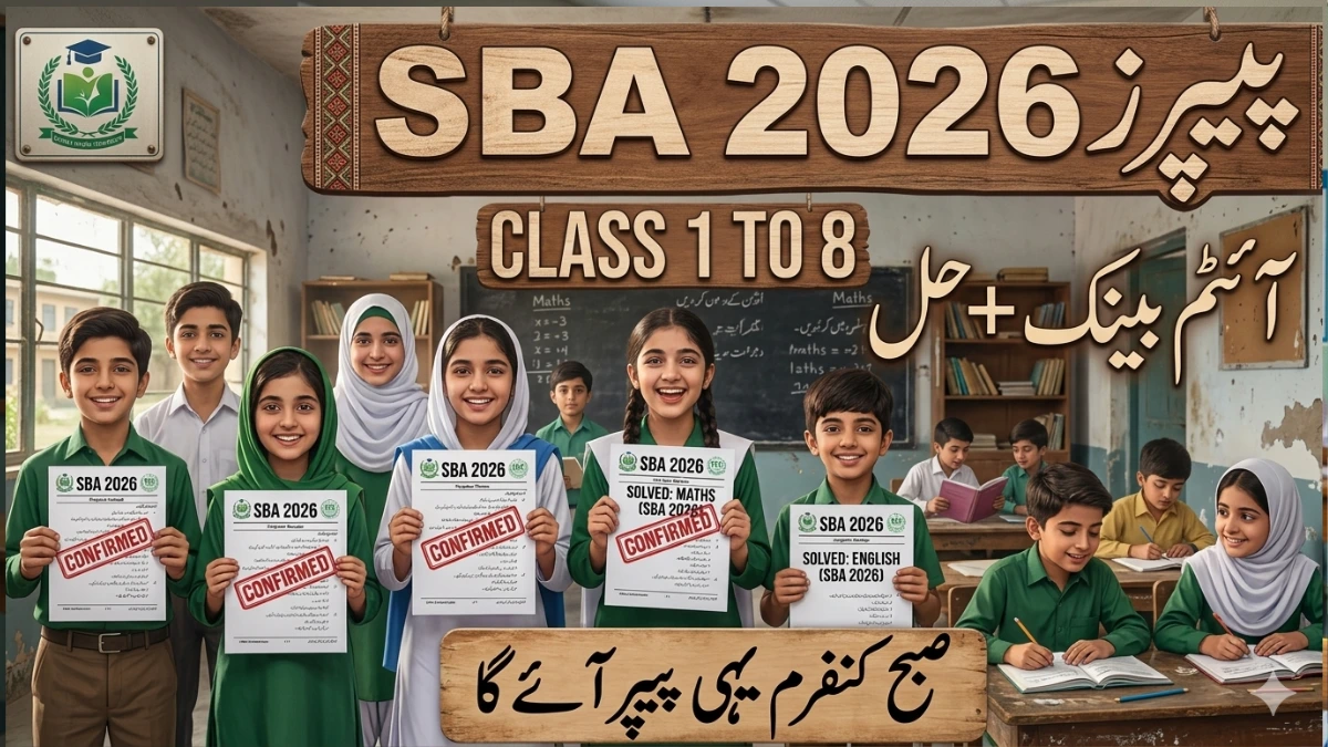 SBA 2026 Papers for Grades 1–8 – Download PEC Item Bank With Answer Keys
