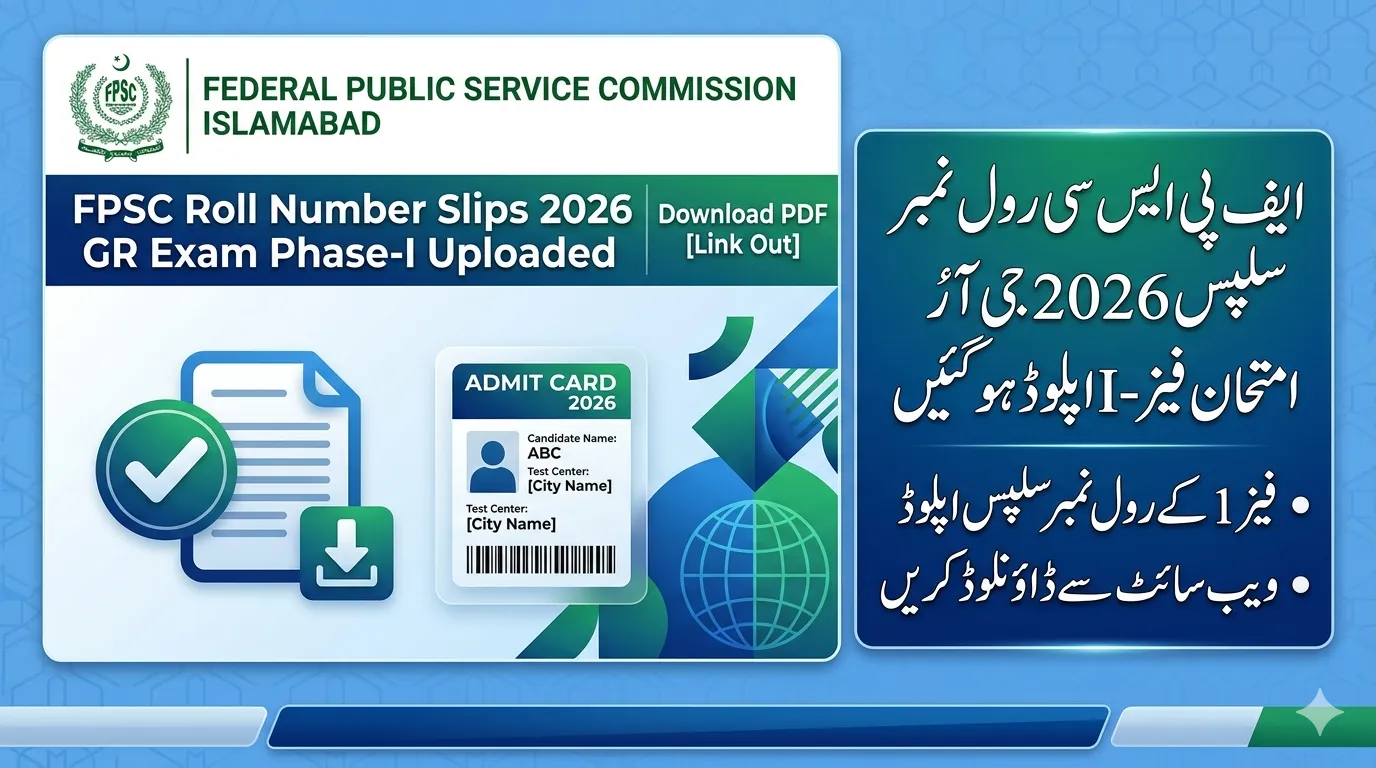 FPSC Roll Number Slip 2026
